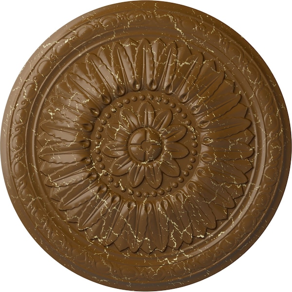 Ekena Millwork Temple Ceiling Medallion (Fits Canopies up to 9 1/4"), 24"OD x 1 5/8"P, Smokey Topaz Crackle CM24TESTC - main